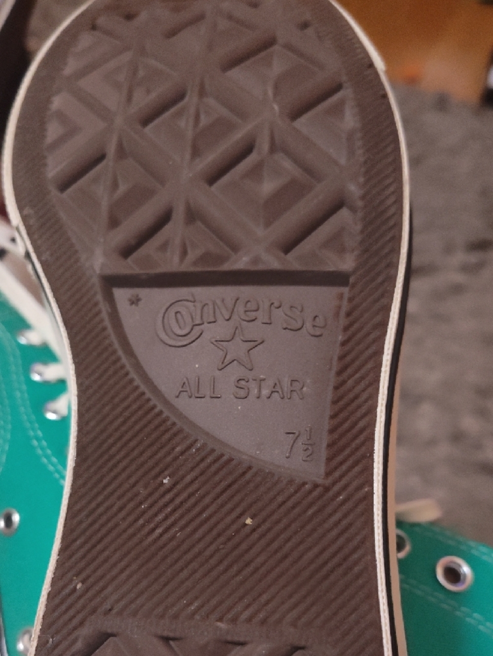 Converse High Top Sneakers in Teal Green with White Accents - Picture 4 of 6